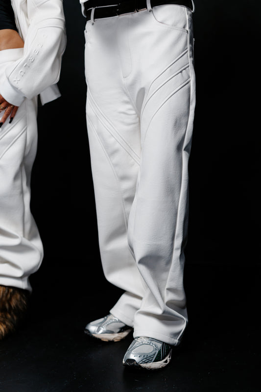 DIZER WHITE LEATHER PANTS