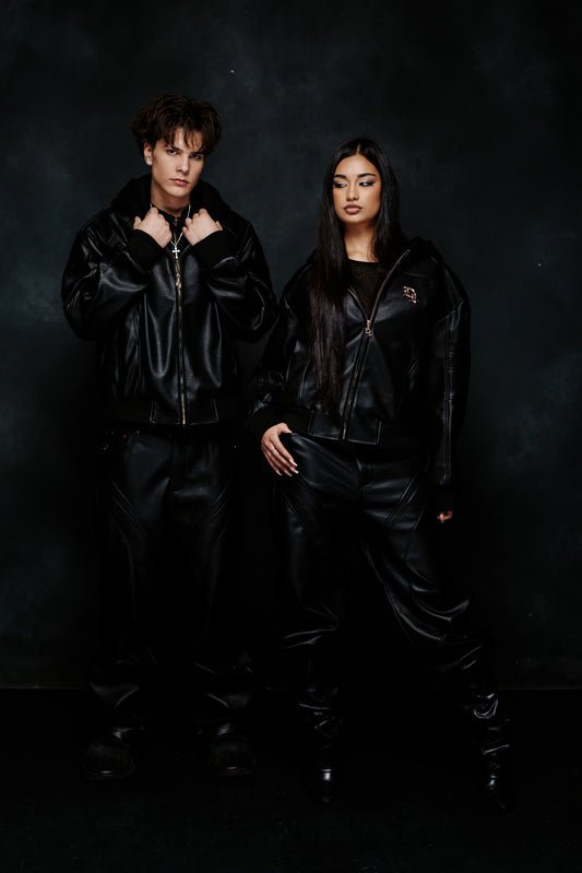 DIZER BLACK LEATHER PANTS