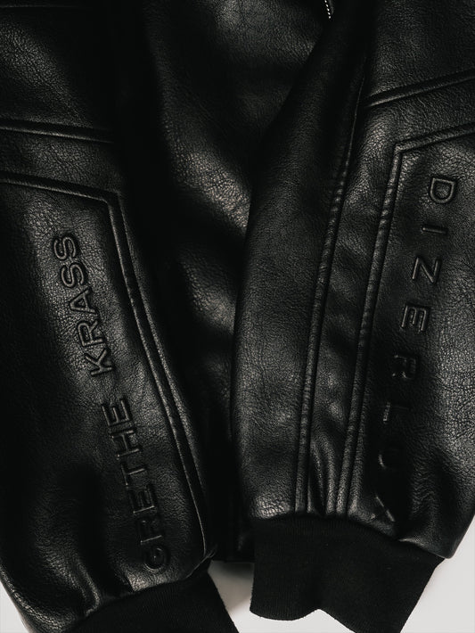 DIZER BLACK LEATHER JACKET