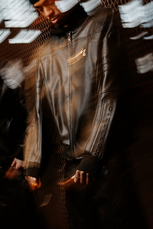 DIZER BLACK LEATHER JACKET